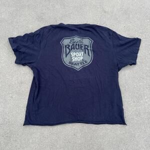 Eddie Bauer Shirt Outfitter Y2K Seattle Blue Short Sleeve Men XL Cropped Sport